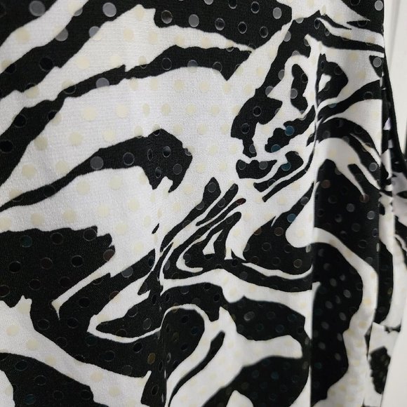 Cache Y2K Mini Halter Dress Sleeveless Sequin White/Black Animal Print Size 2 - Picture 5 of 10